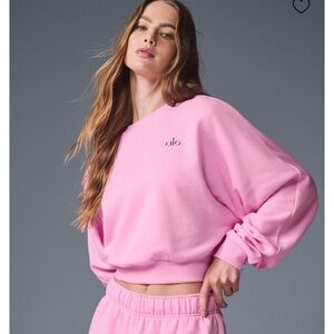 Alo Sweet Pink Cropped Sweatshirt
